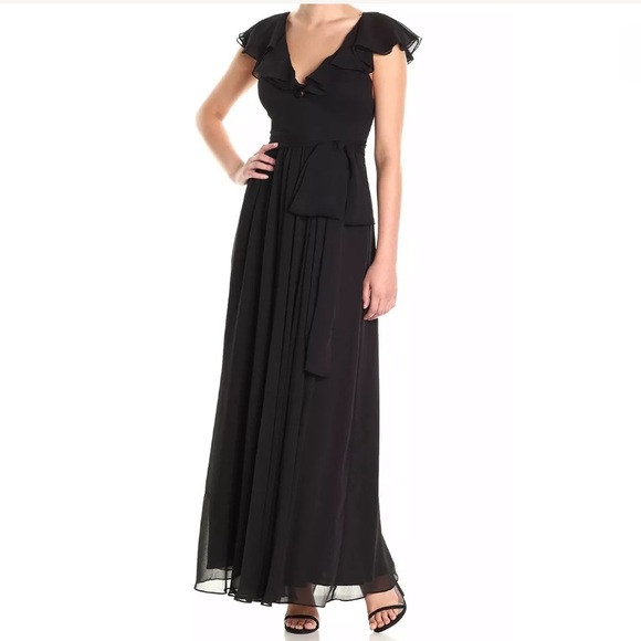 Jill Stuart Dresses Jill Stuart Black Ruffled Tiewaist Gown